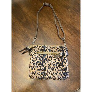 Rosetti cheetah leopard Print crossbody bag Purse Zipper animal print